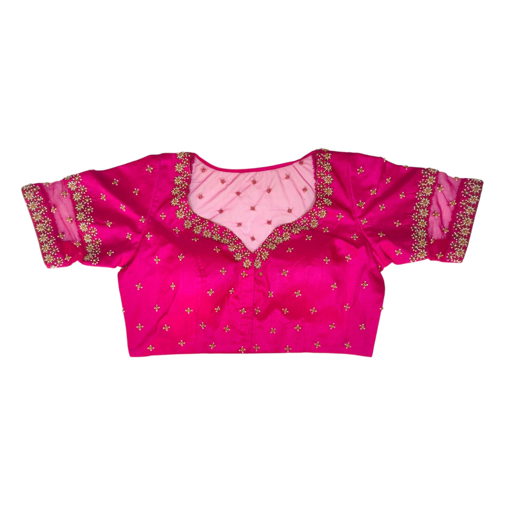 flower motif zardozi work blouse