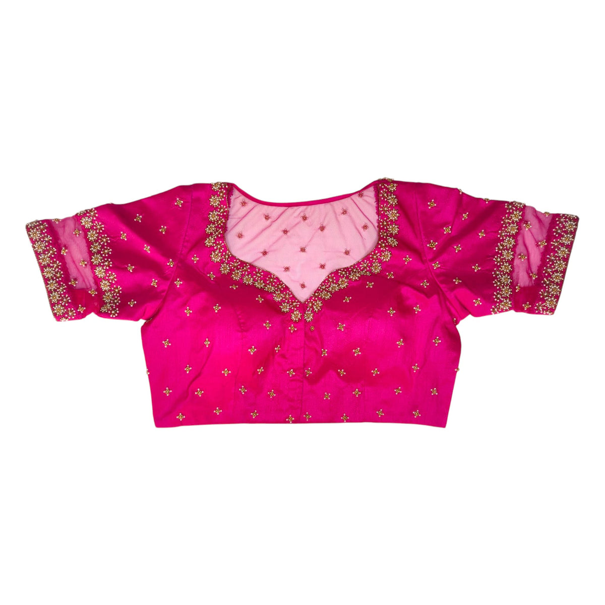 flower motif zardozi work blouse
