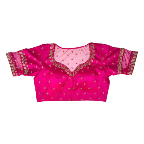 flower motif zardozi work blouse