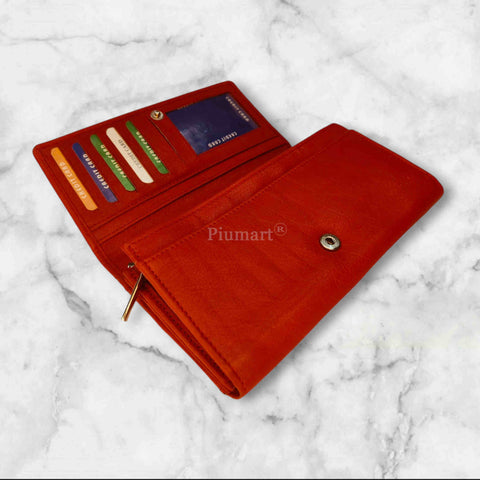 Red Pure Leather Hand Purse