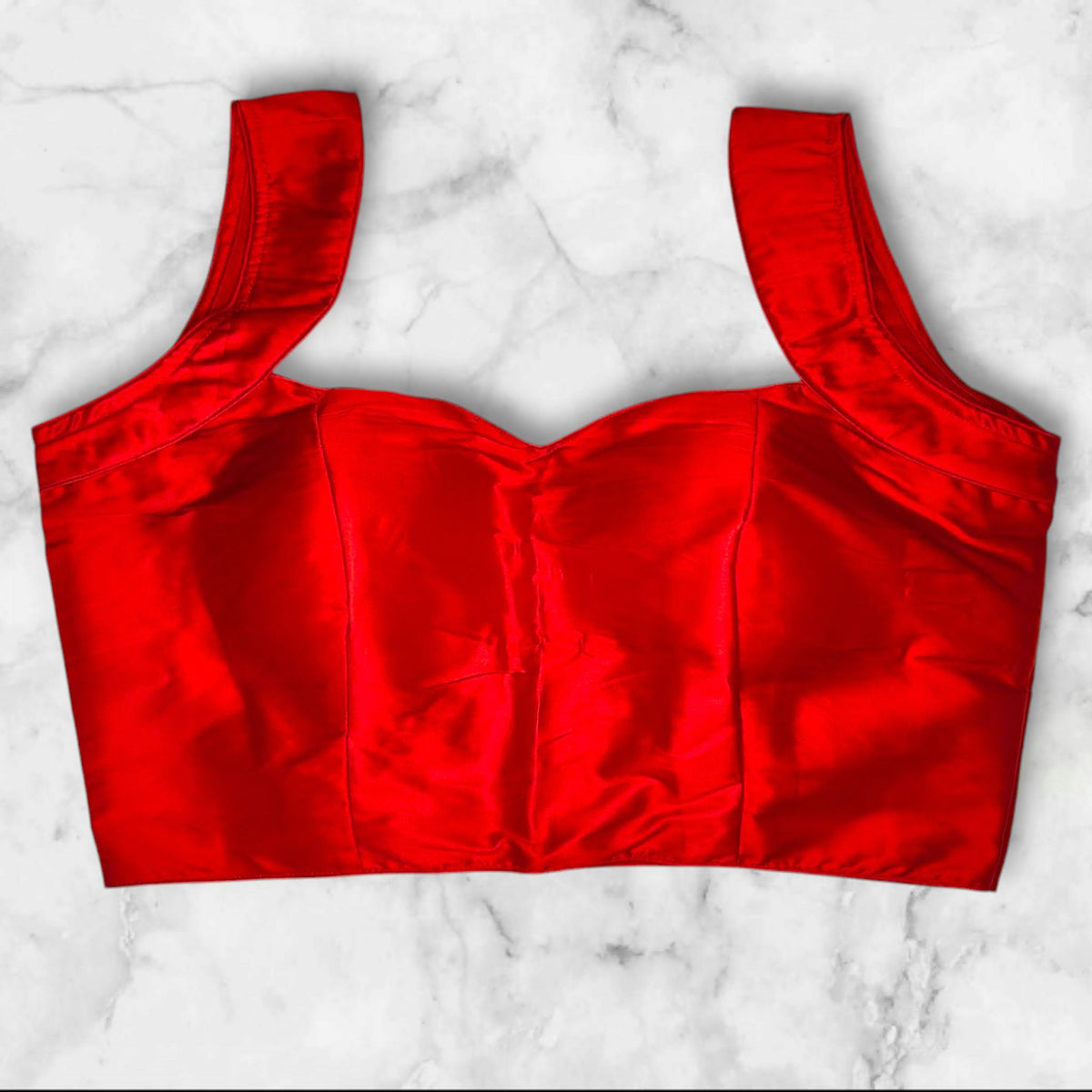 silk blouse sleeveless red colour