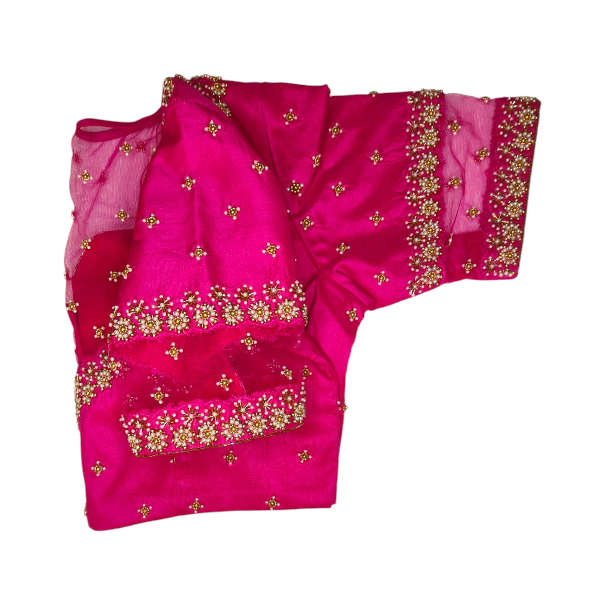 simple zardozi work blouse hand design