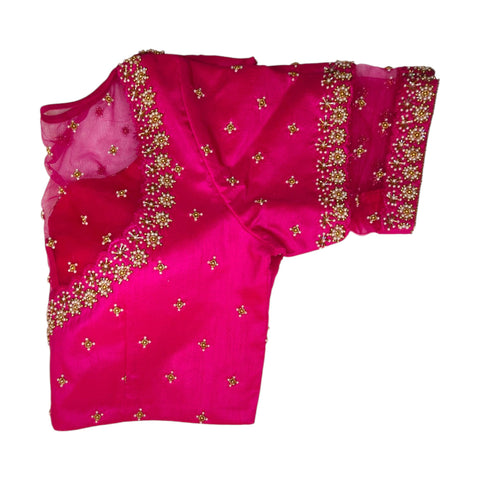 zardozi work blouse hand design