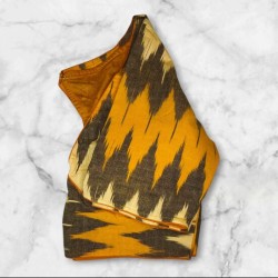 Glass Sleeves Padded Ikkat Blouse Designs