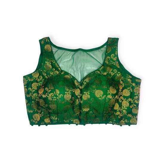Showing image for Sleeveless Banarasi Princess Cut Padded Blouse Sleeveless Banarasi Princess Cut Padded Blouse image