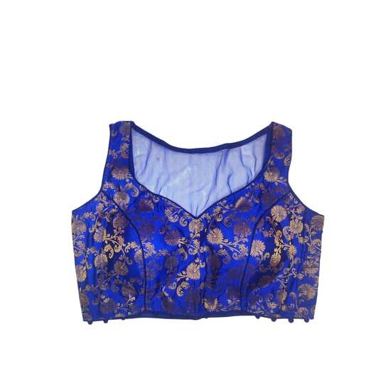 Showing image for Sleeveless Banarasi Princess Cut Padded Blouse Sleeveless Banarasi Princess Cut Padded Blouse image