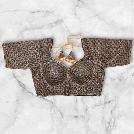 Cotton Satin Chain Stitch Sabyasachi Cut Blouse image