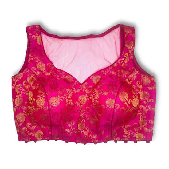 Showing image for Sleeveless Banarasi Princess Cut Padded Blouse Sleeveless Banarasi Princess Cut Padded Blouse image