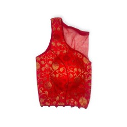 Sleeveless Banarasi Princess Cut Padded Blouse