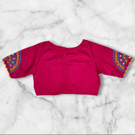 Gujarati Stitched Hand Work Blouse Designs Princess Cut image