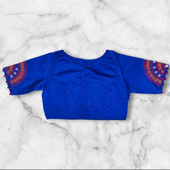 Gujarati Stitched Hand Work Blouse Designs Princess Cut image