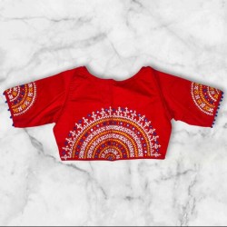 Gujarati Stitched Hand Work Blouse Designs Princess Cut