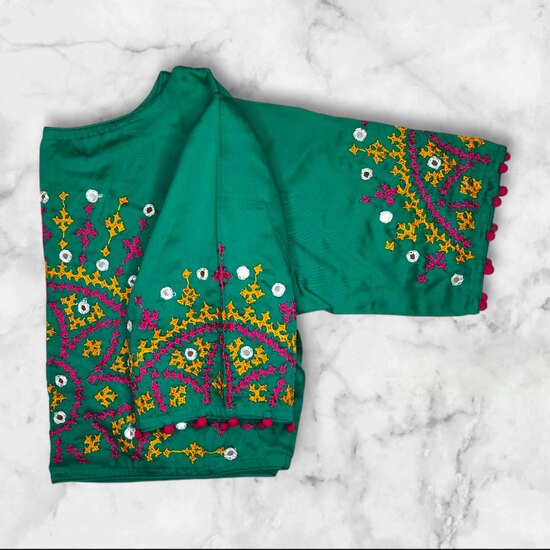Hand Stitched Kutch Work Blouse Designs Princess Cut image