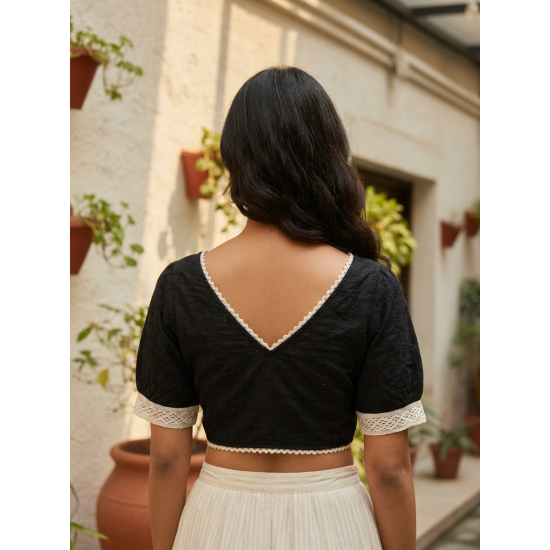 Puff Sleeves Hakoba Blouse Design image