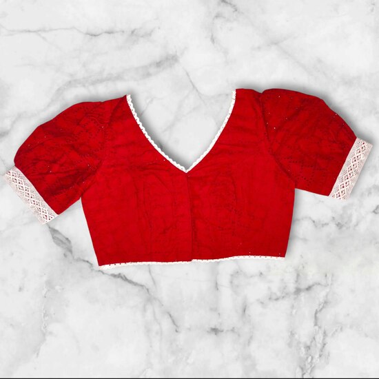 Puff Sleeves Hakoba Blouse Design image