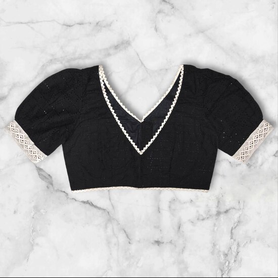 Puff Sleeves Hakoba Blouse Design image