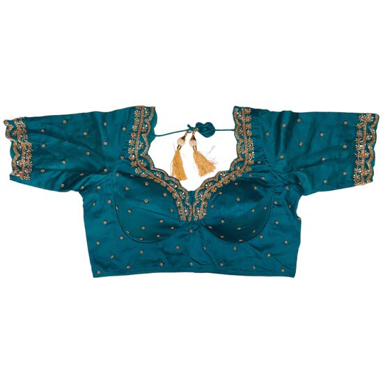 Aari Work Blouse Designs Simple Front and Back image