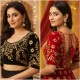 Embroidery Velvet Blouse Designs With Stone Work image