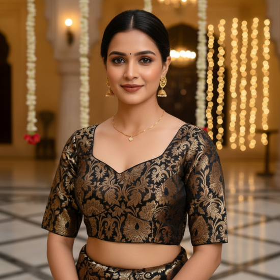 Katan Banarasi Blouse Design Latest Sabyasachi Cut image