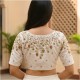 Satin Embroidery Blouse Back Neck Designs image