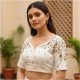 Satin Embroidery Blouse Back Neck Designs image