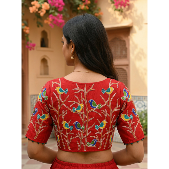 Showing image for Simple Bird Motif Machine Embroidery Blouse Design Simple Bird Motif Machine Embroidery Blouse Design image