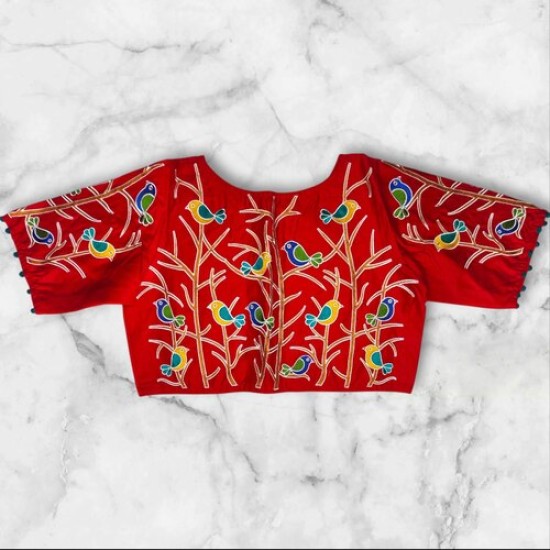 Showing image for Simple Bird Motif Machine Embroidery Blouse Design Simple Bird Motif Machine Embroidery Blouse Design image