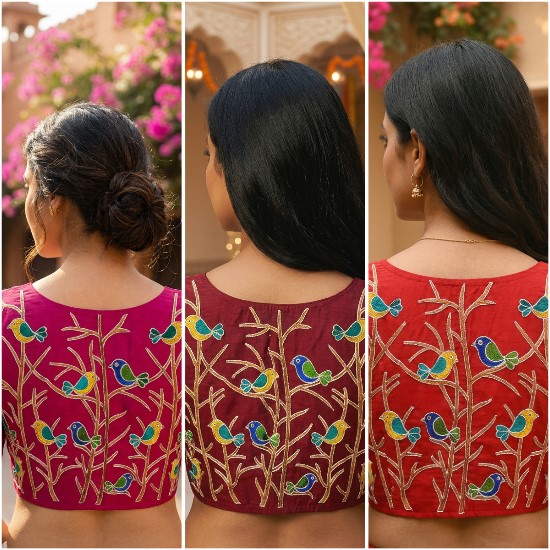 Showing image for Simple Bird Motif Machine Embroidery Blouse Design Simple Bird Motif Machine Embroidery Blouse Design image