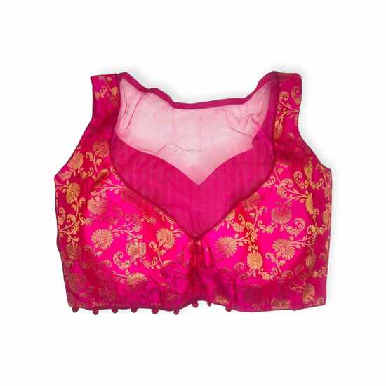 Showing image for Sleeveless Banarasi Princess Cut Padded Blouse Sleeveless Banarasi Princess Cut Padded Blouse image