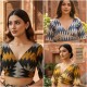Showing image for Glass Sleeves Padded Ikkat Blouse Designs Glass Sleeves Padded Ikkat Blouse Designs Blouse, Printed Cotton Blouse, Free Size Blouse, Shop image