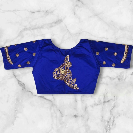 Showing image for Boat Neck Golden Zari Embroidery Princess Cut Blouse Boat Neck Golden Zari Embroidery Princess Cut Blouse image